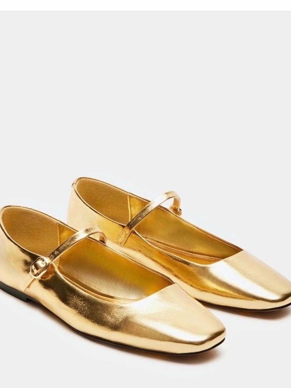 Steve Madden Metallic Mary Jane Flats in Gold